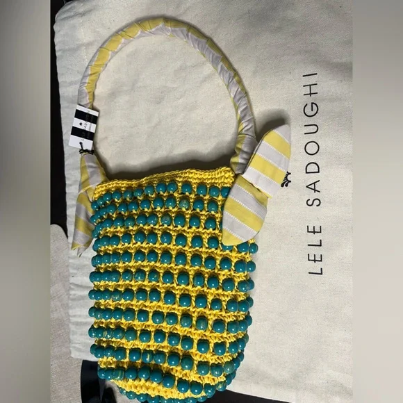 Lele Sadoughi Sunflower Beatrix Crochet Bag With Stone beaded embellishments - Picture 14 of 14